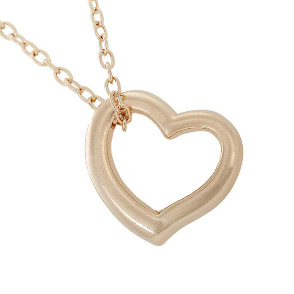 Pendant Chain Necklace Chic Simple Hollow Heart Pendant Zinc Alloy Golden