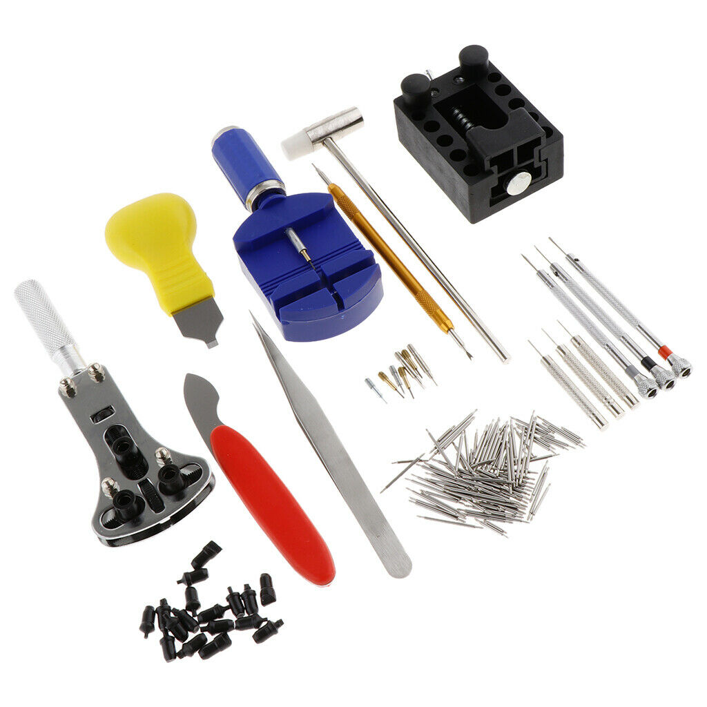 147 Pieces Watch Repair Tool Kit Battery Back Case Opener Spring Pin Remover