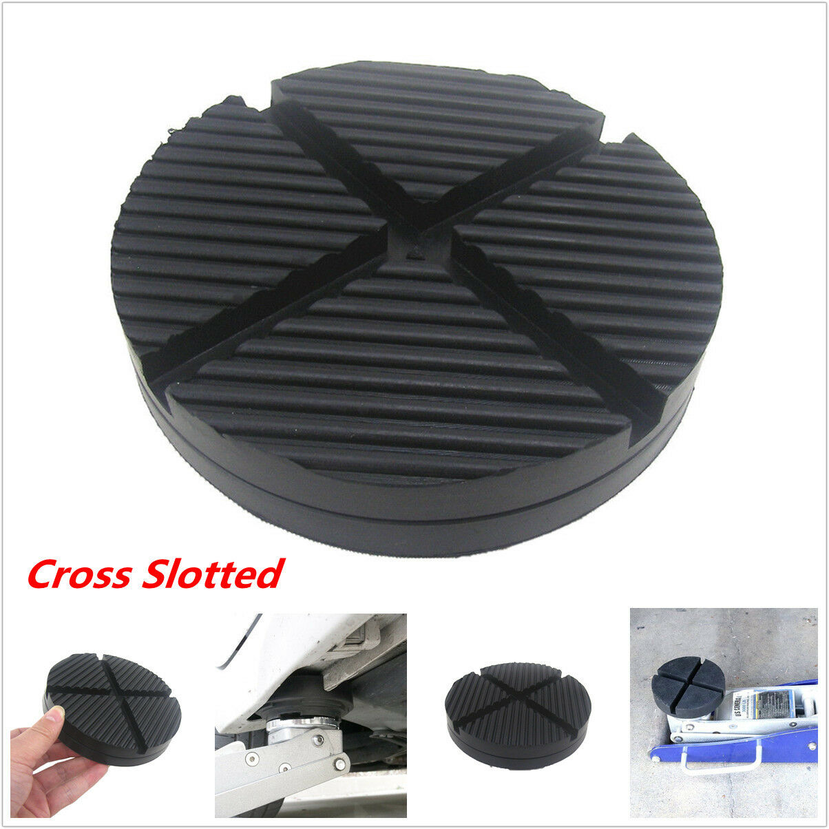 Universal Cross Slotted Frame Jack Disk Rubber Pad for Pinch Weld Side JACKPAD
