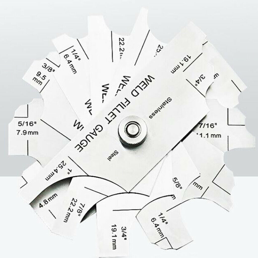 Stainless Steel Weld Fillet Gauge Measuring Ruler Welding Inspection Tool
