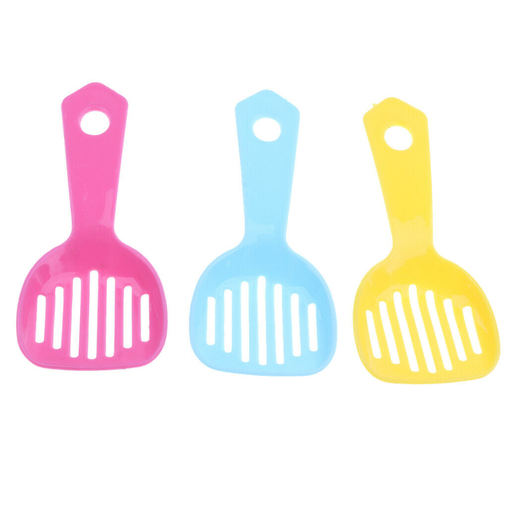 5pc Random Hamster Litter Shovel Hollow Plastic Bath Sand Cleaner Food Spoon