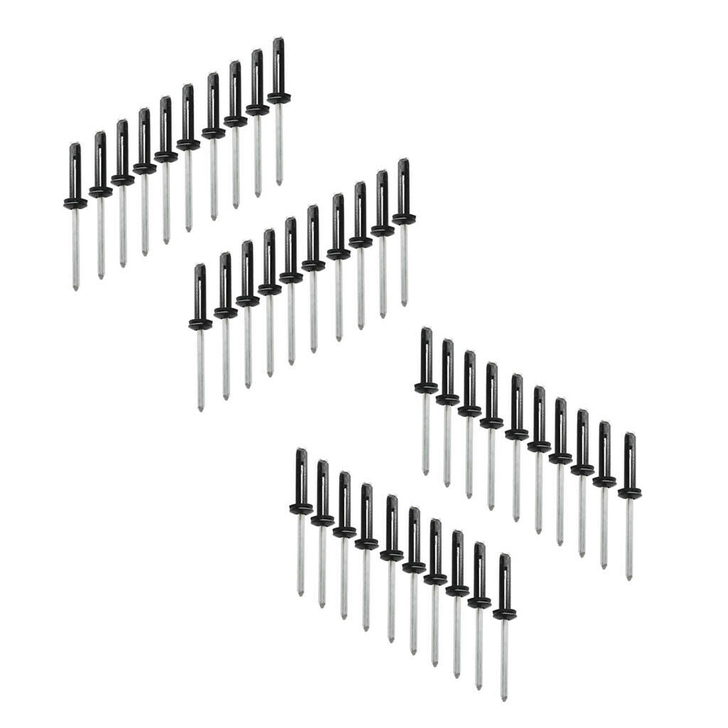 40 Pieces Long Durable Black Aluminum Rivets with Three Grips And Three