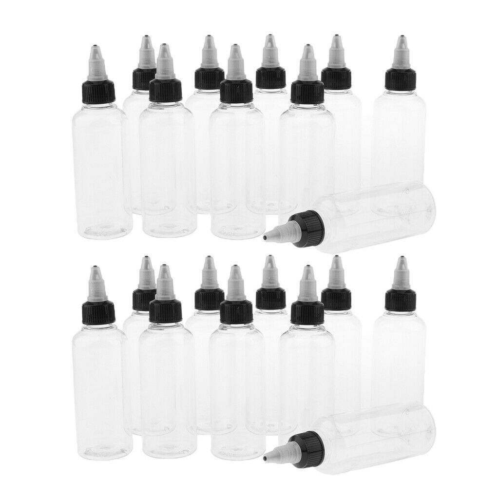 20x 3.4oz Plastic Makeup Cosmetics Dispensing Bottles for Paint Oil Ink