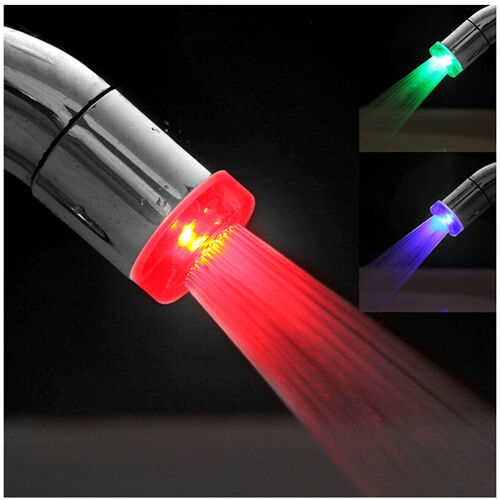7 Colors Changing Temperature Sensor LED Light Glow Water Faucet Stream Tap New