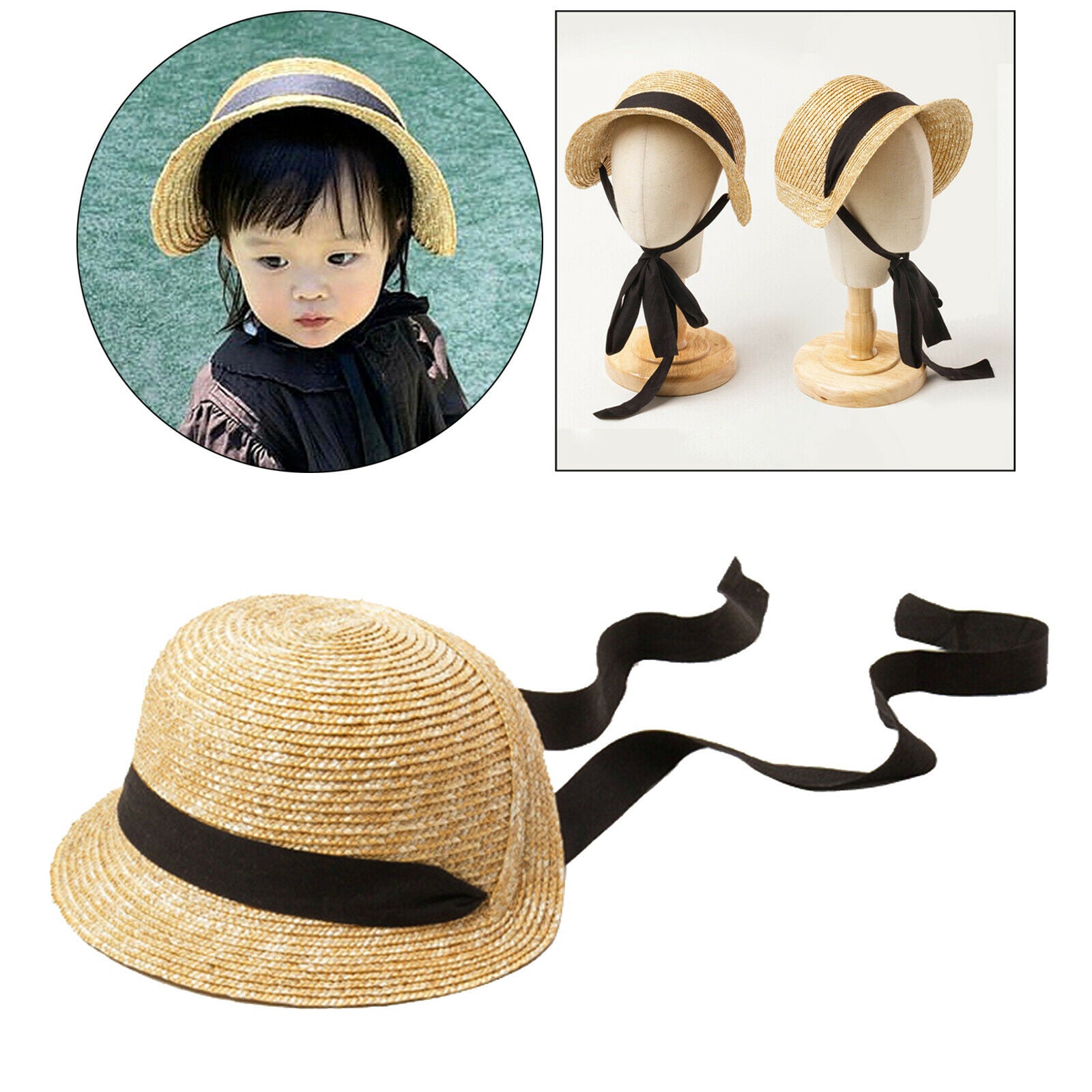 Kids Straw Hat Visor Sun Hats Outdoor Travel Beach Baseball Bucket Caps