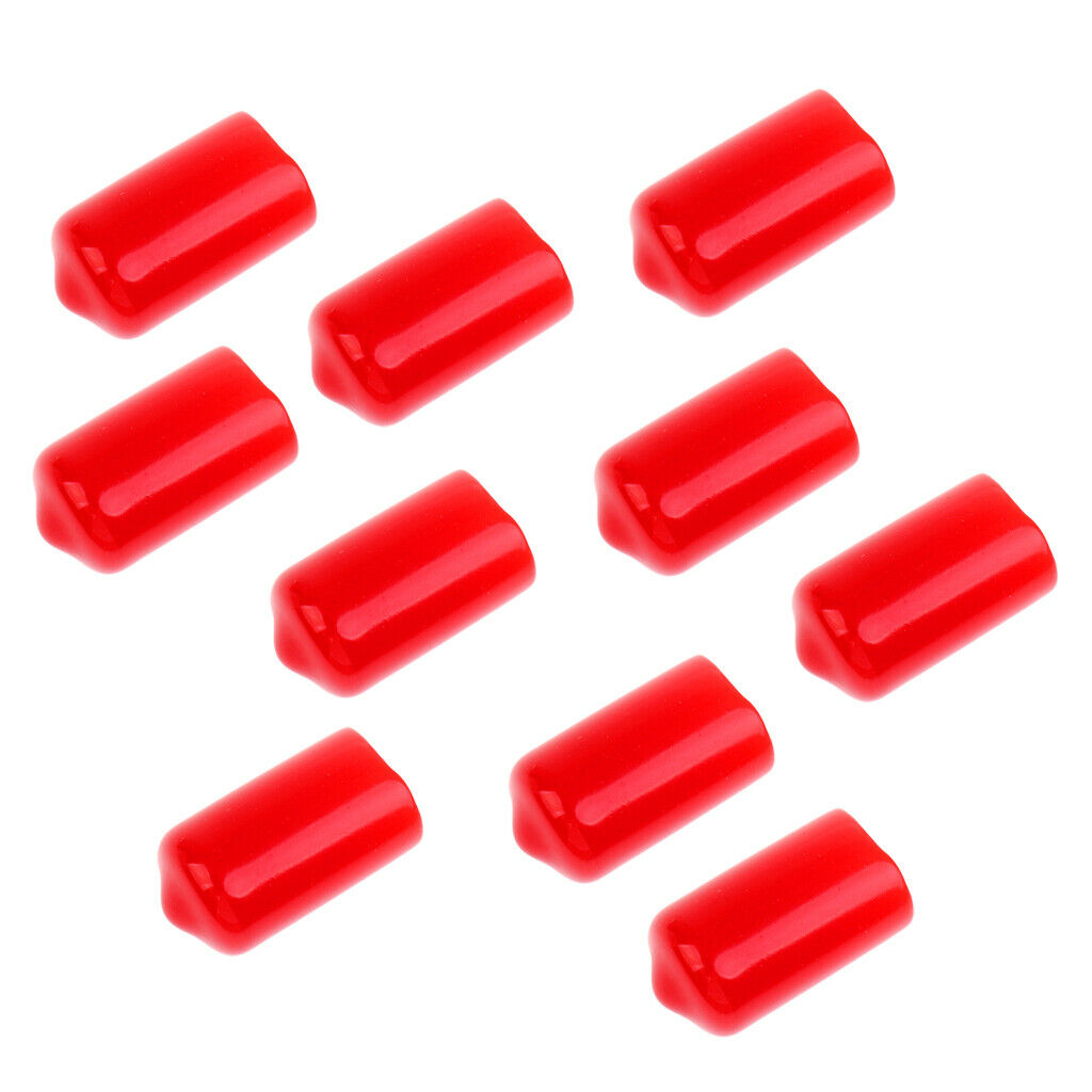Pack of 10 protective rubber covers for Snooker Cue Stick Tips Red
