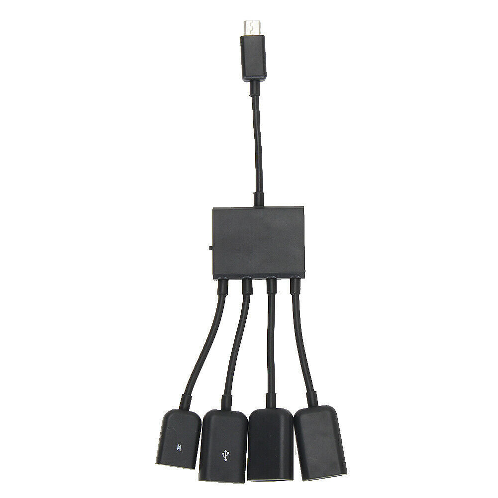 4 Port Micro USB Power Charging OTG Hub Cable for Sumsung Android PC @