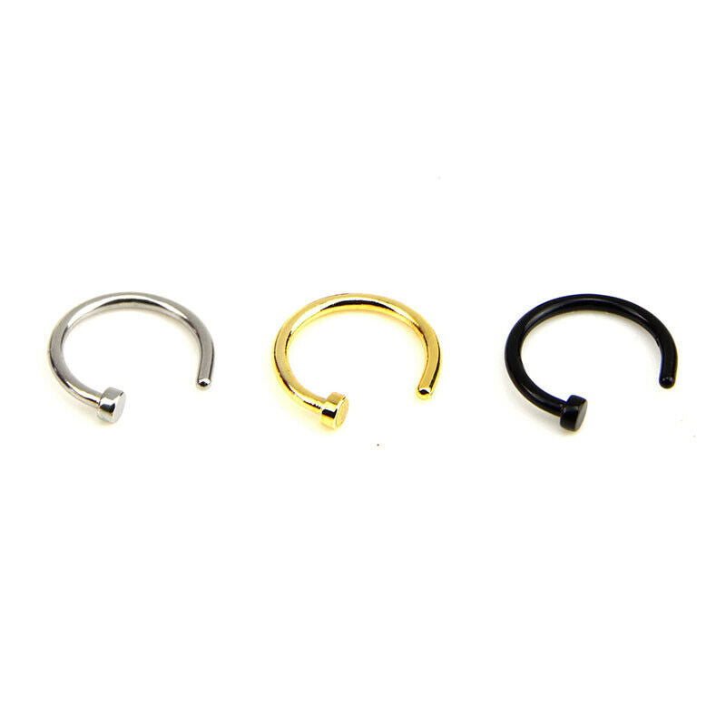 14Pcs/Set Rhinestone Nose Studs Hoop C Shape Ring Bone Bar Pin Piercing J.l8
