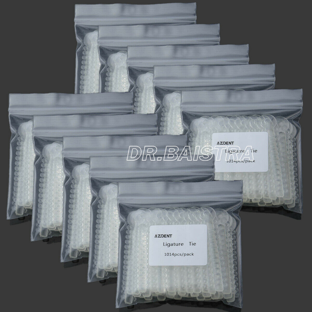 10Packs Dental Orthodontic Ligature Ties Clear-Color 1014pcs/Bag AZDENT