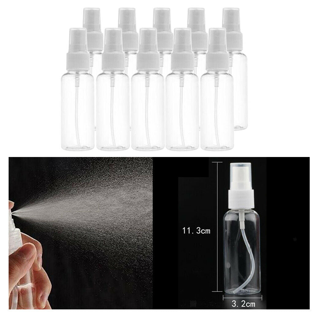 10X 50ml Plastic Clear Spray Bottle Cleaning Water Garden cleaning Empty