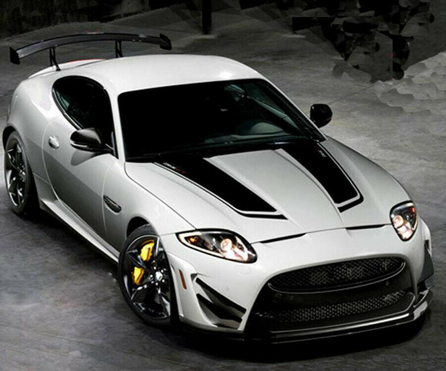 2pcs Racing Car Hood Stripe Vinyl Decals Auto Bonnet DIY Graphic Stickers Black