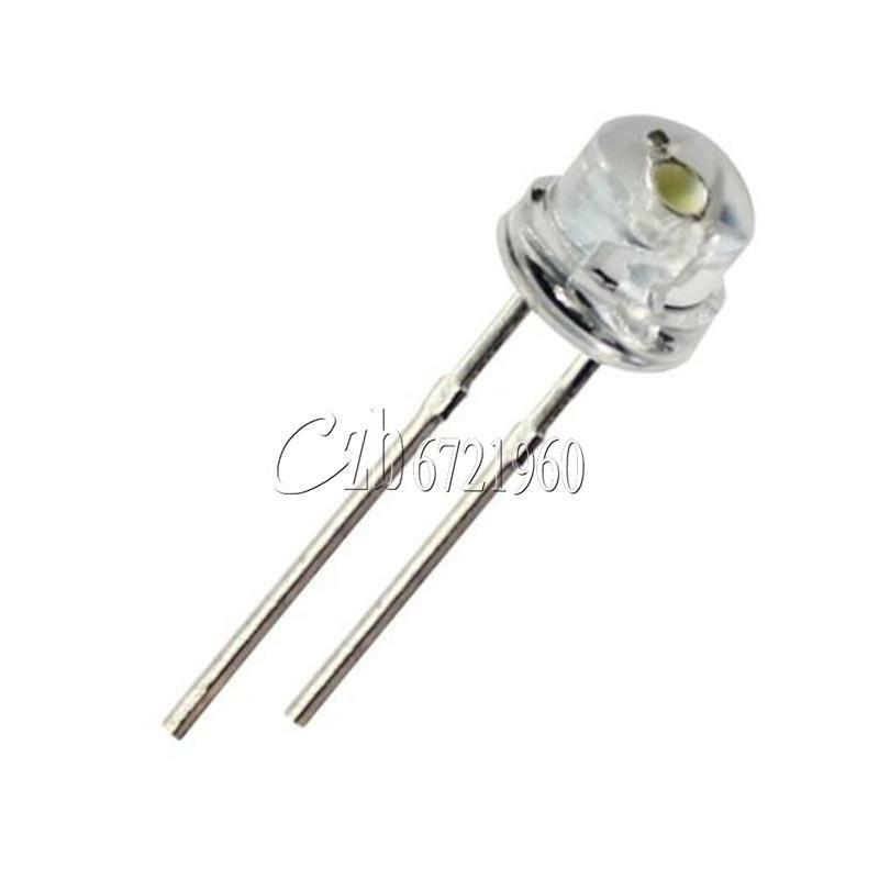 50PCS Straw Hat 5MM White LED Light Emitting Diode