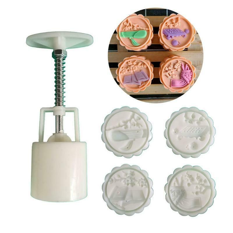 4pcs  Mooncakes Stamps 50g Mooncake Mold mould Mooncake Cutters for Baking