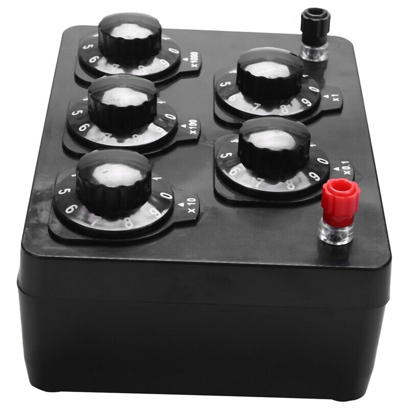 Black Resistance Box Iron Variable Decade Resistor Resistance Box 0-9999.9 OhmV4