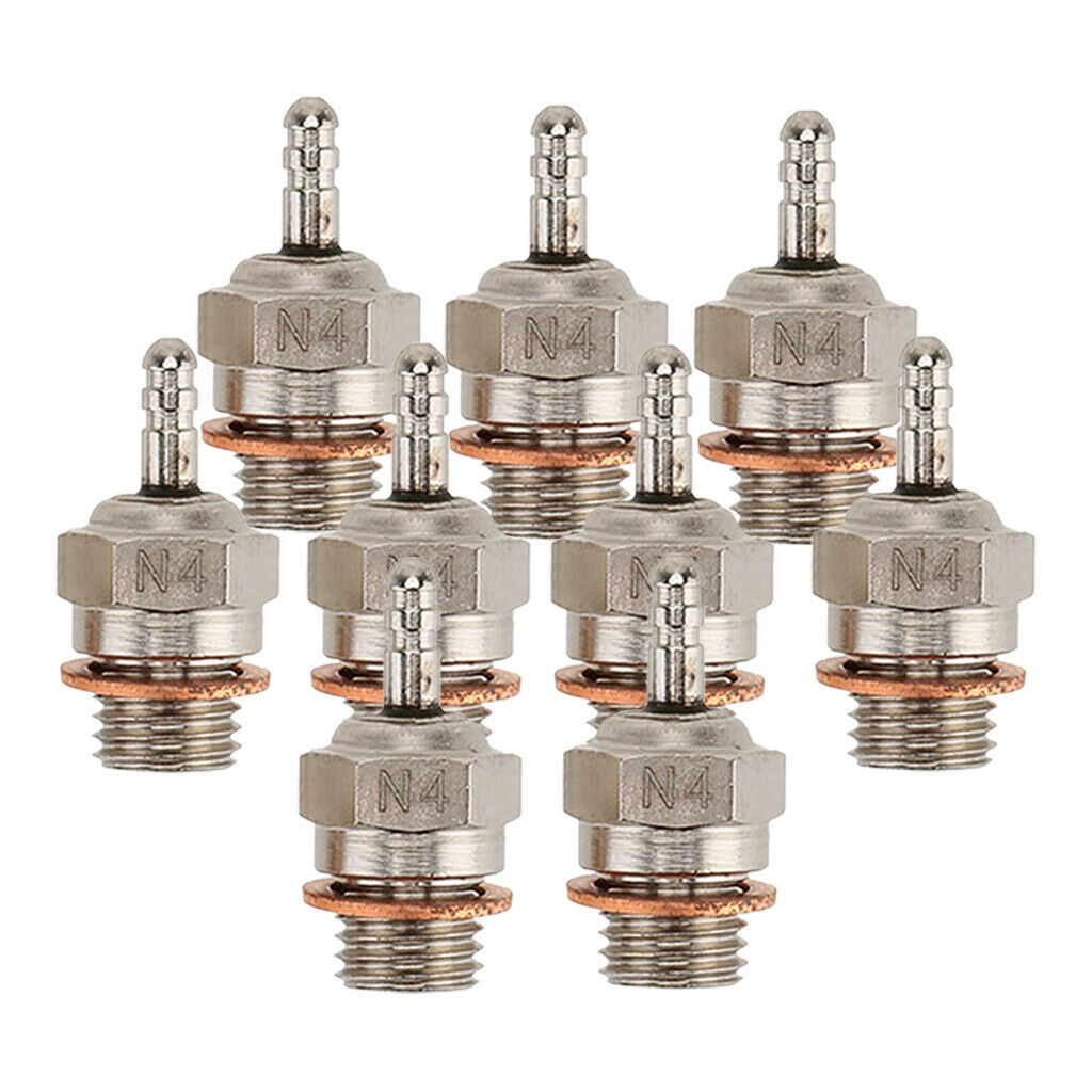 Set of 10 70117 N4 Glow Plug Med Universal for HSP 1:10 RC Car Boat Parts