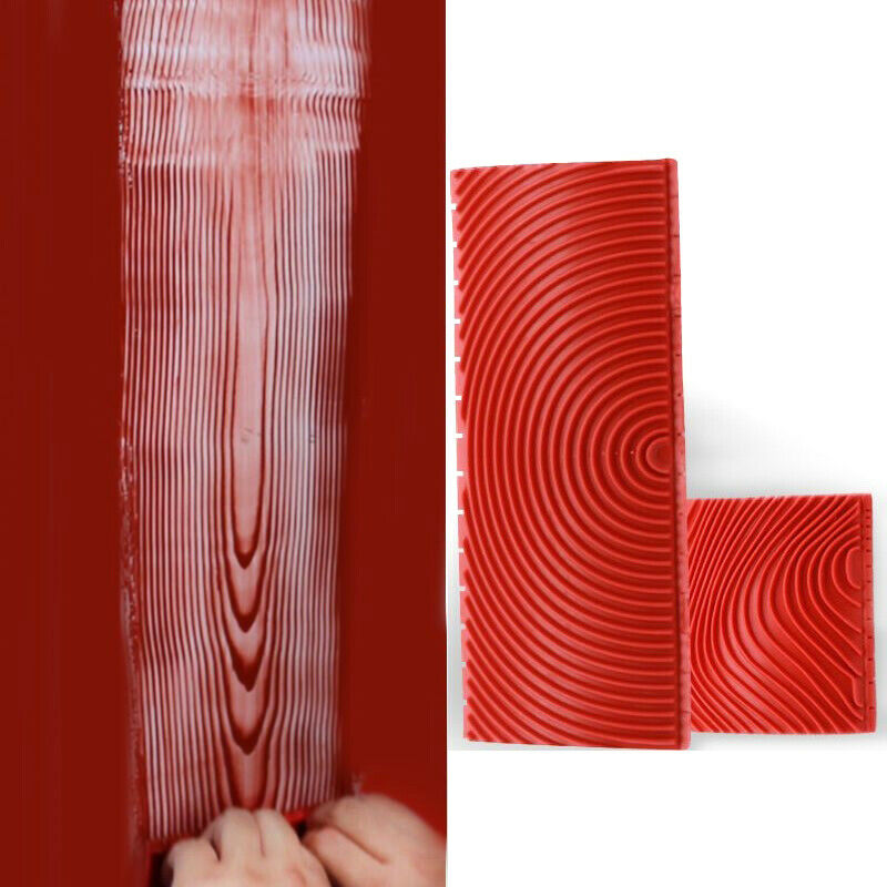 Manual Roller Wood Grain Pattern Wall Paint Brushing Tool Set 3 & 6 inch Brush