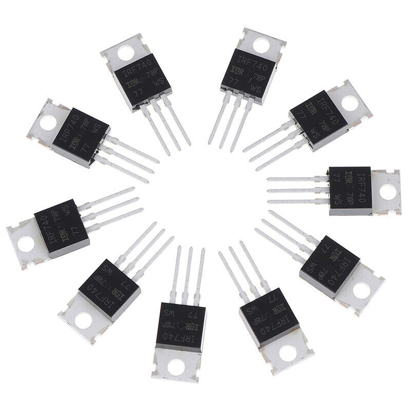 10 pcs IRF740PBF 10A / 400V Series TO-220 Field Effect TubefaPTUKTPUKK Pb