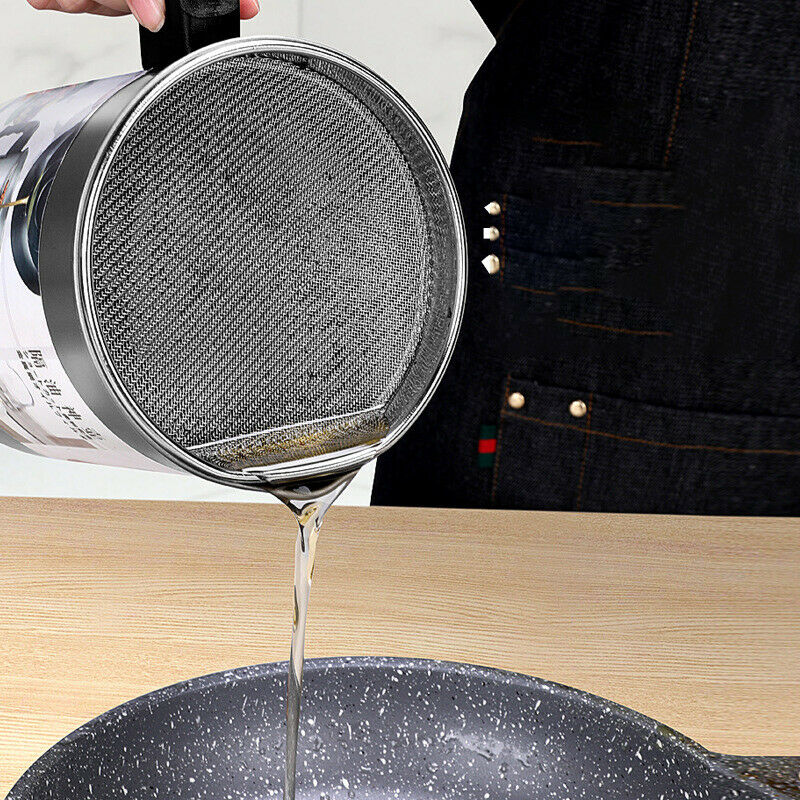 1.4L stainless steel filter oil tank large capacity storage filter oil Pot