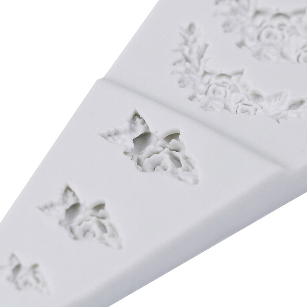Rose Flower Garland Silicone Mold Cake Border Jewelry Wedding Decorating .l8