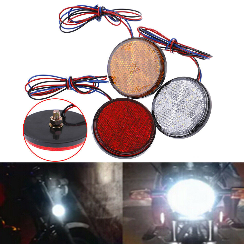1Pc Motorcycle yellow round 24LED brake turn signal stop tail lights .l8