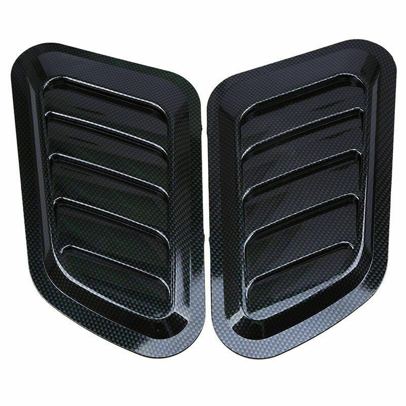Carbon Fiber Style Universal Car Decor Air Flow Intake Stricker Scoop Vent Cover