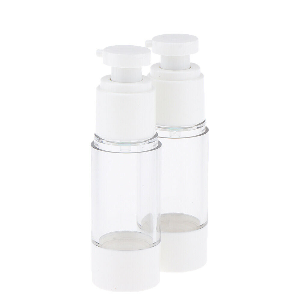 2X Empty Refillable Essence Vacuum Bottles Cosmetic Sample Containers 30ml