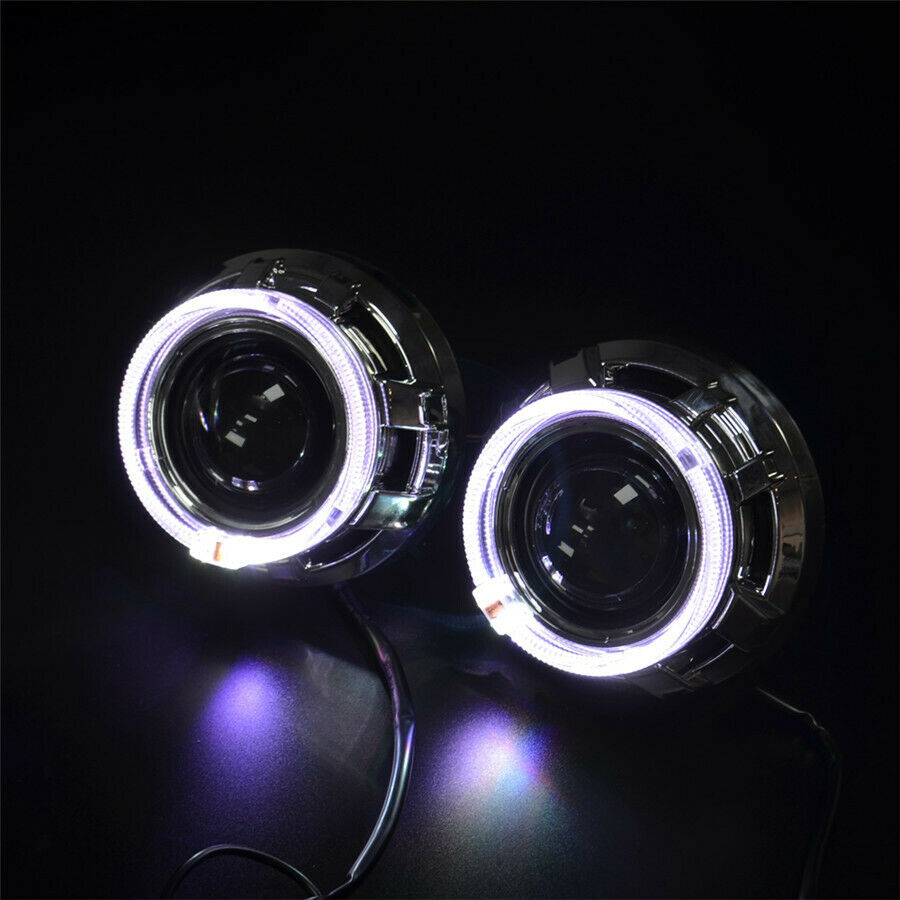 3.0"H1 Bi Xenon Hid Projector Lens Shrouds RGB Angel Eye Halo Ring Bluetooth APP