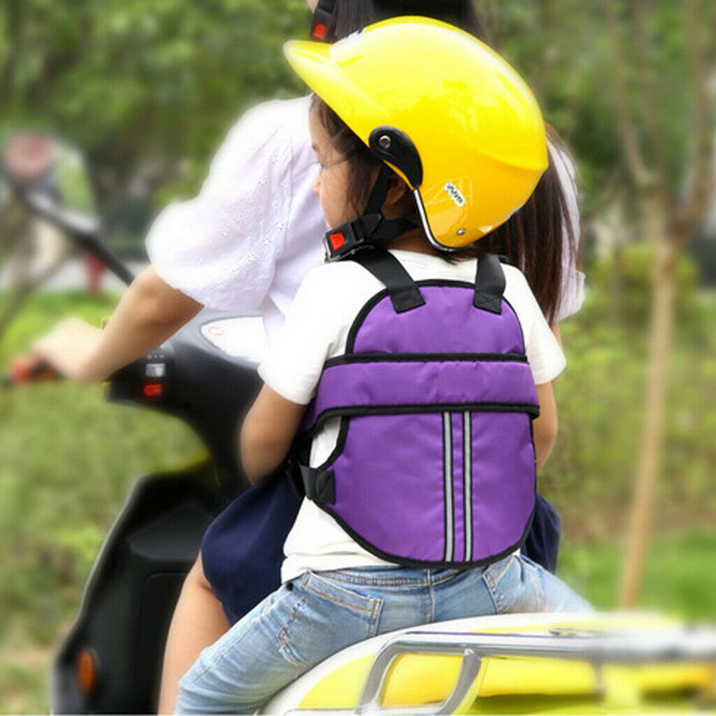 Motorcycle Kid Safety Seat Strap Belt Harness Chest Child Buckle Purple