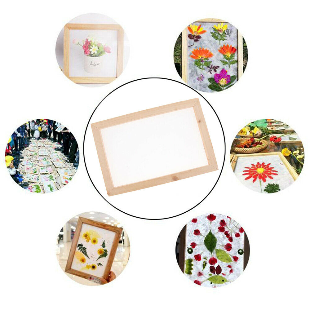 3 Set Wooden Paper Making Mould Frame Papermaking Screen for DIY Kids Craft