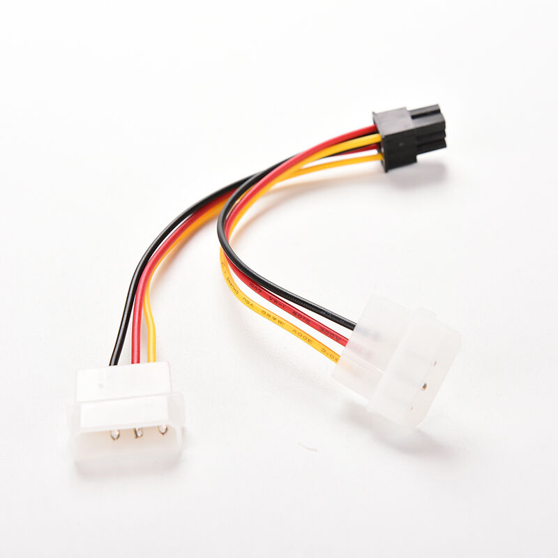 Dual (2x) Molex (4Pin) to PCI-E (6Pin)Power Converter Adapter Connector Cabl  Kt