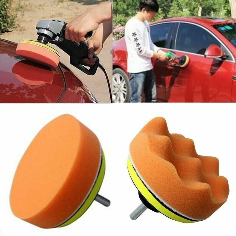 6pcs 4'' Car Polisher Polishing Buffer Pads Set Kit + Drill Adapter New