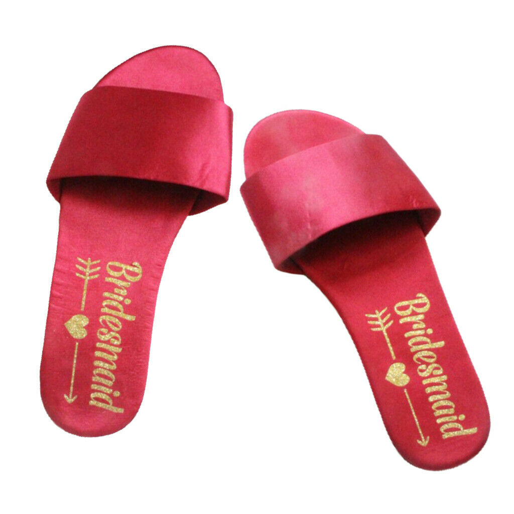 Open Toe Wedding Slippers Bride Bridesmaid Party Favor Red EUR 39