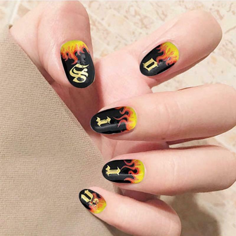 4Color/Set Russia Letter Word Numbers Old English Nail Stickers Nail Art Decals
