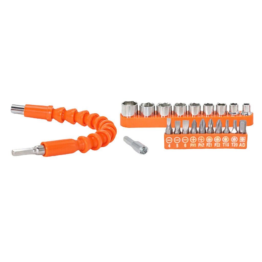 21x Universal Flexible Shaft Electric Screwdriver Head Set Batch 259mm