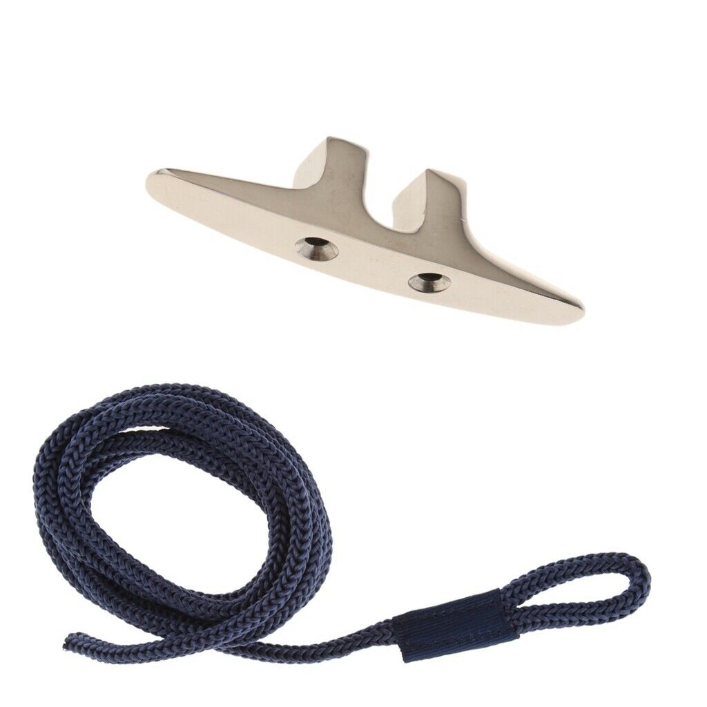 Stainless Steel Mooring Rope Cleat + Boat  Lines Bumper Whips Rope