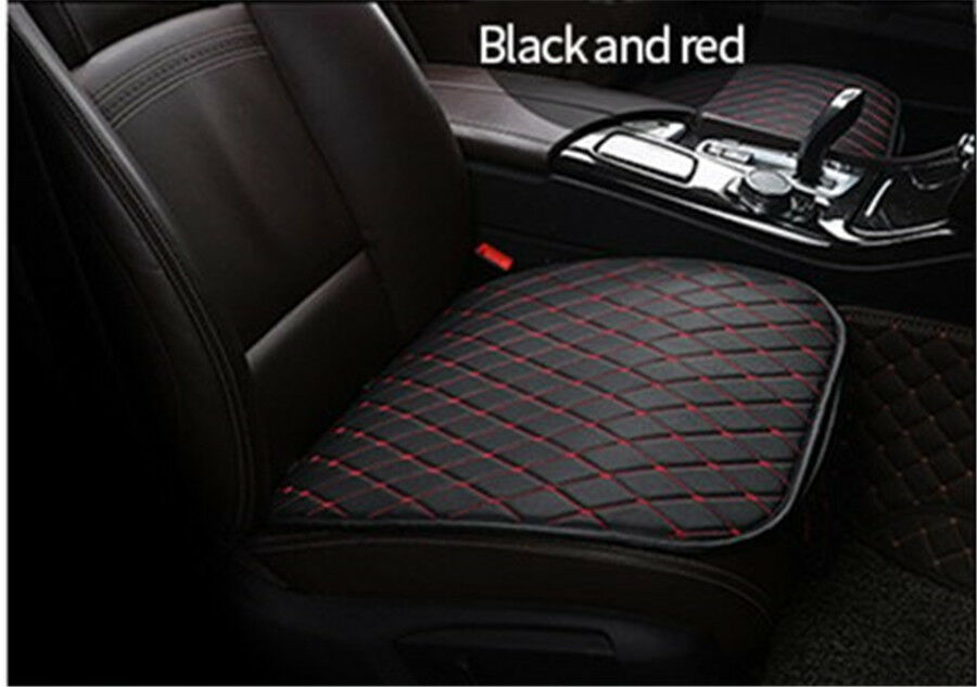 2x Black&Red PU Leather Auto Car Front Seat Cover Cushion Four Seasons Universal