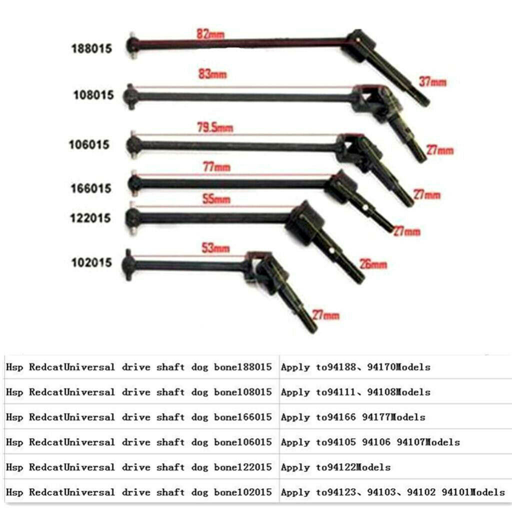2PCS 188015 Stainless Steel Dogbone Drive Shafts For RC 1/10 Off-Road Car