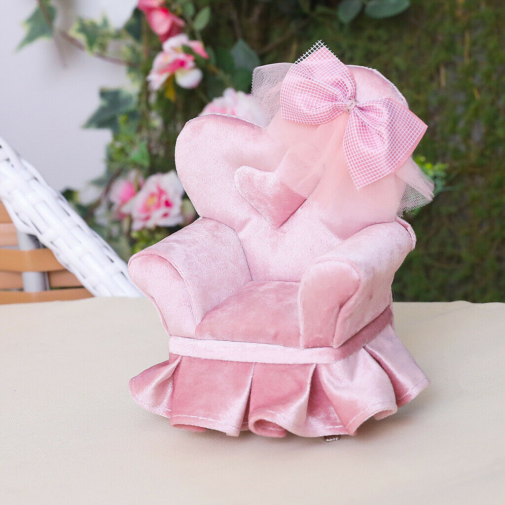 Mini Chair Jewelry Box Organizer Bowknot Lace Case Jewellery Display Storage