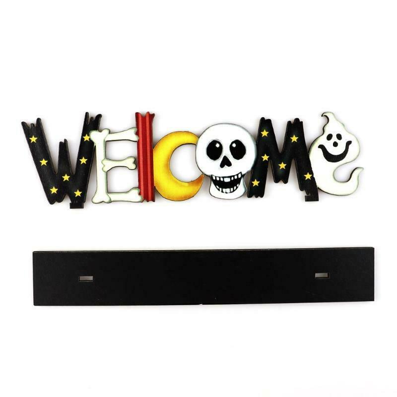 Halloween Element Letters Wooden Desktop Ornaments Creative Decor for Home