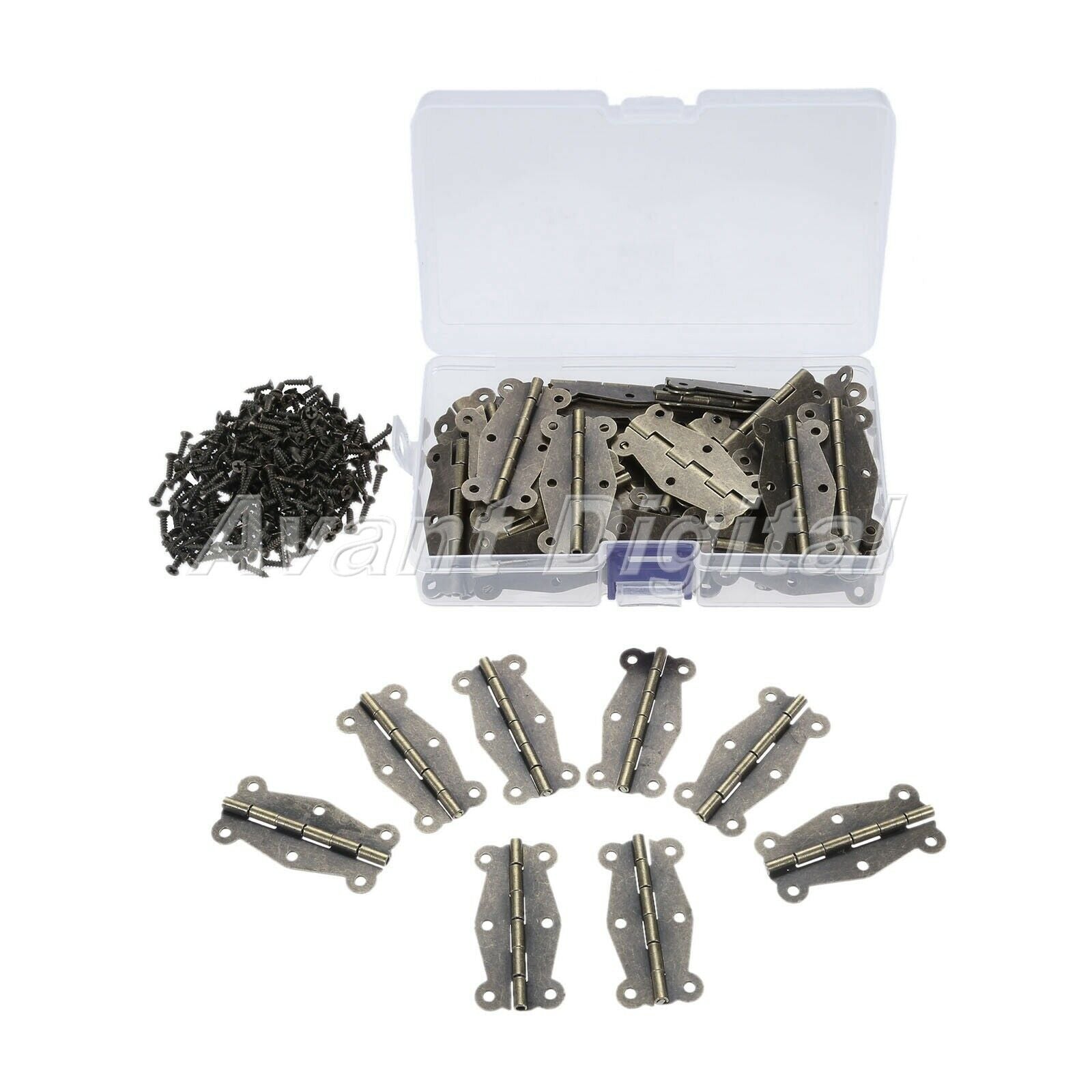 60pcs Mini Butterfly Hinges Furniture Cabinet Drawer Door Box Cupboard Hardware