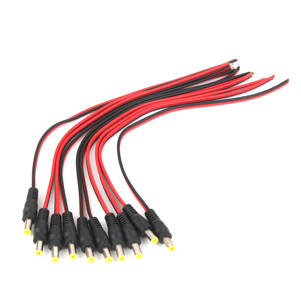 10piece 2.1mm X 5.5 Mm Dc Power Pigtail Cable Male Plug For Led Light Strips