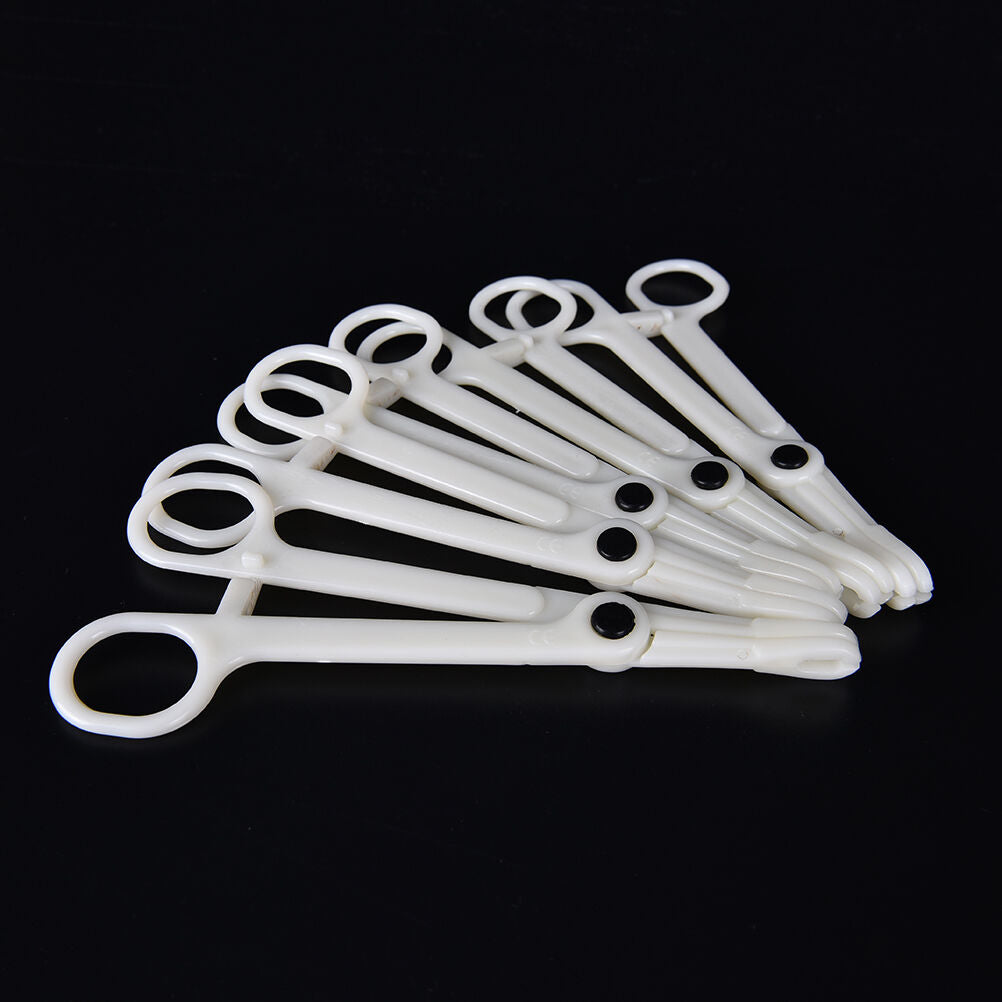 1pcs Piercing Supplies Tool Clamp Disposable Plastic Slotted Round Forcep.l8