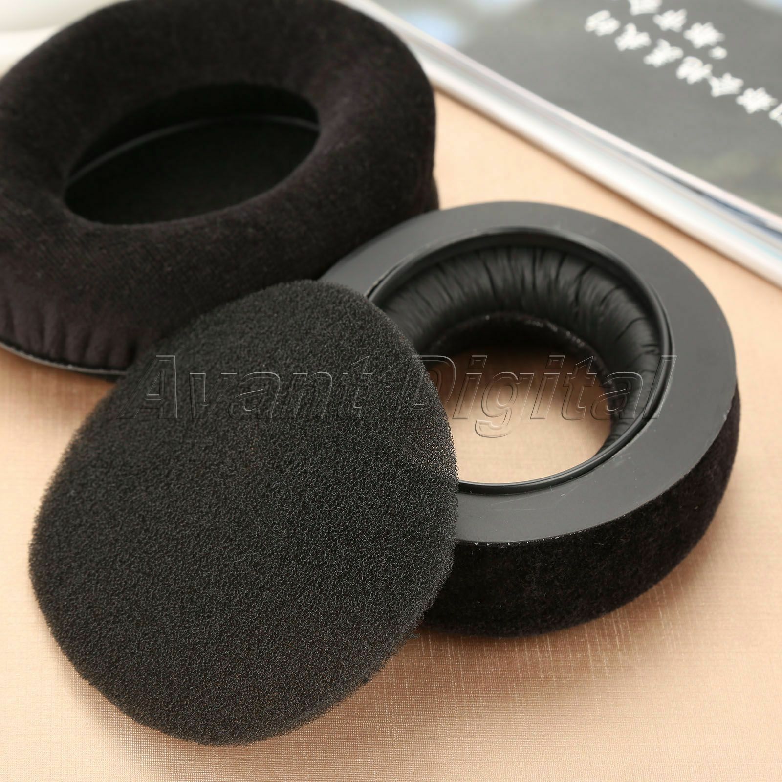 1 Pair Black Soft Foam And Velour Earpads & 1 Pc Headband & 1 Pc Inside Foam Pad
