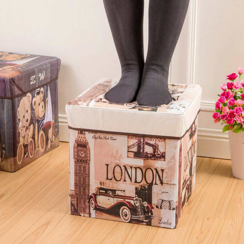 Foldable Storage Ottonmans Box Chest Seat Food Stool Big Ben