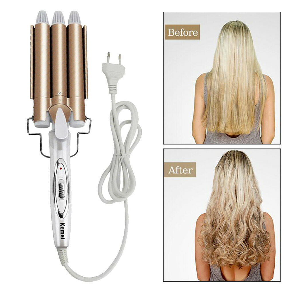 Pro Salon Barber Stylist Three Barrel Hair Curler 2-in-1 Twisted EU Plug
