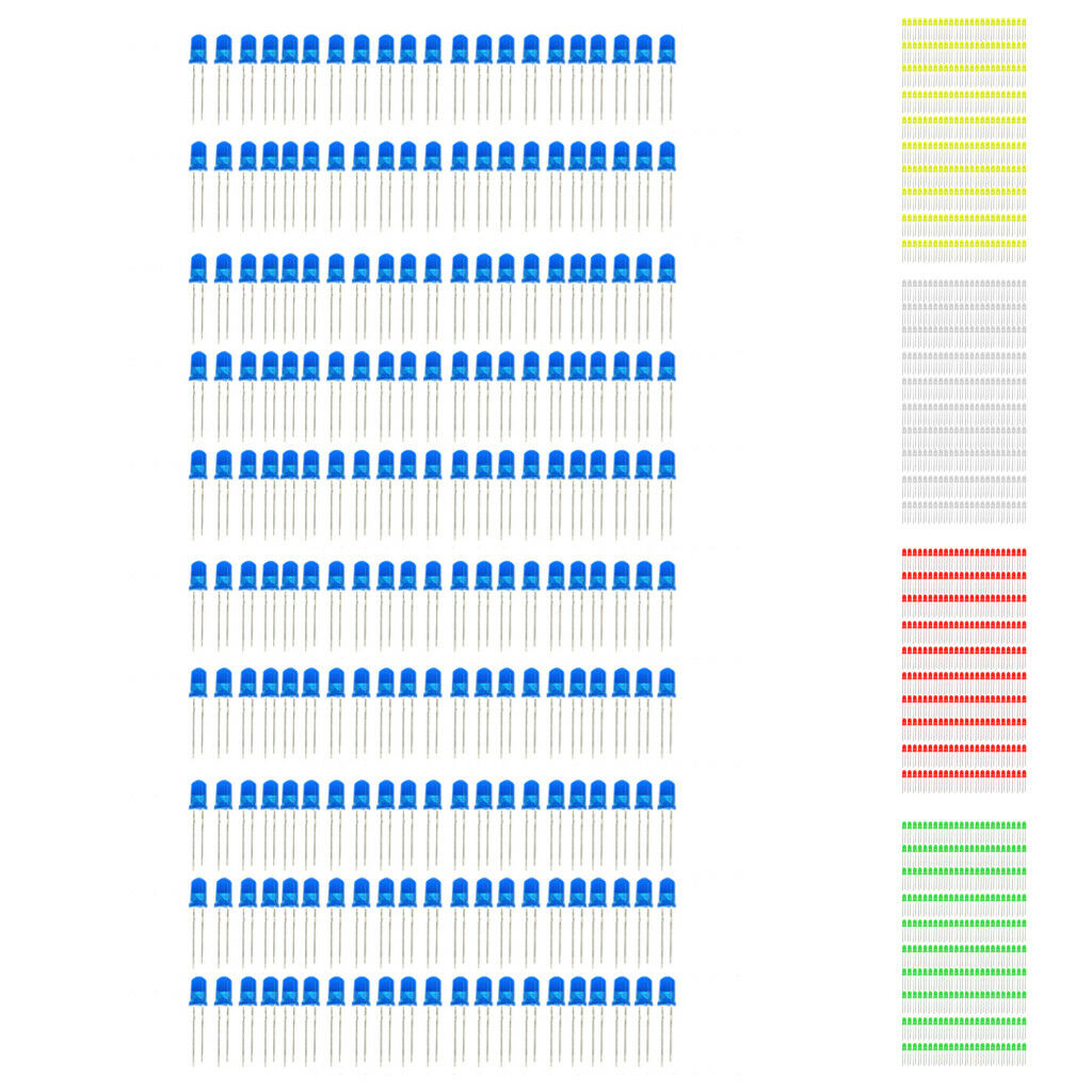 200Pcs 5mm Blue Ultra-Bright LED Electronic Light Lamp Emitting Diodes