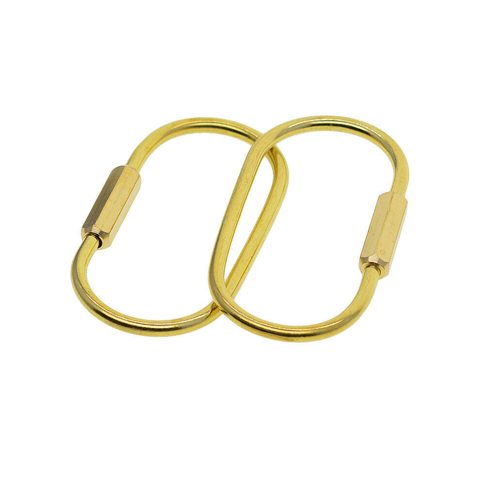 2Pc Screw Lock Clip Brass Key Chain Key Ring Home Car Key Holder Accessories