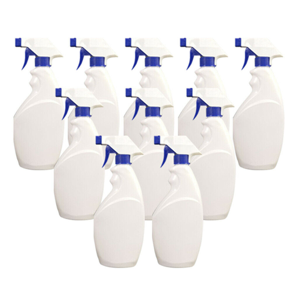 10x 500ml Spray Bottle for Household Cleaning Solutions Blow Can Tool White