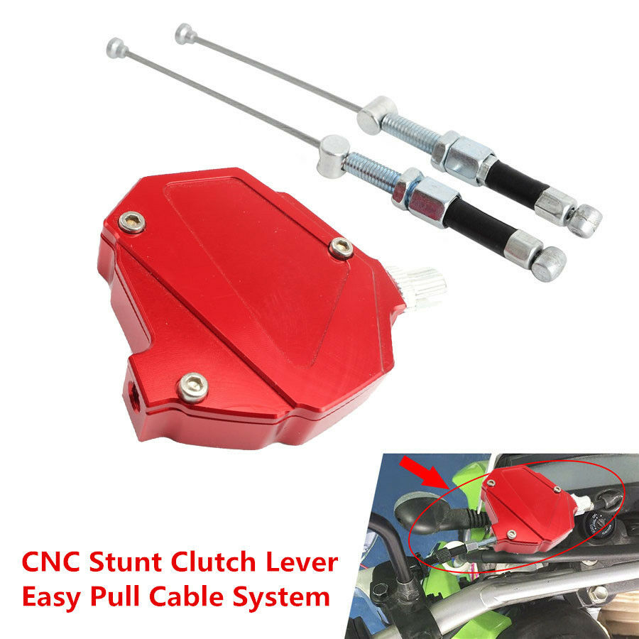 Red CNC Stunt Motorcycle Clutch Assist Booster Easy Pull Cable System Dirt Bike
