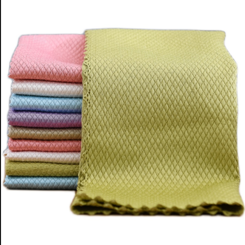10X Easy Clean Fish Scale Microfiber Polishing Cleaning Cloth Household Cleaner